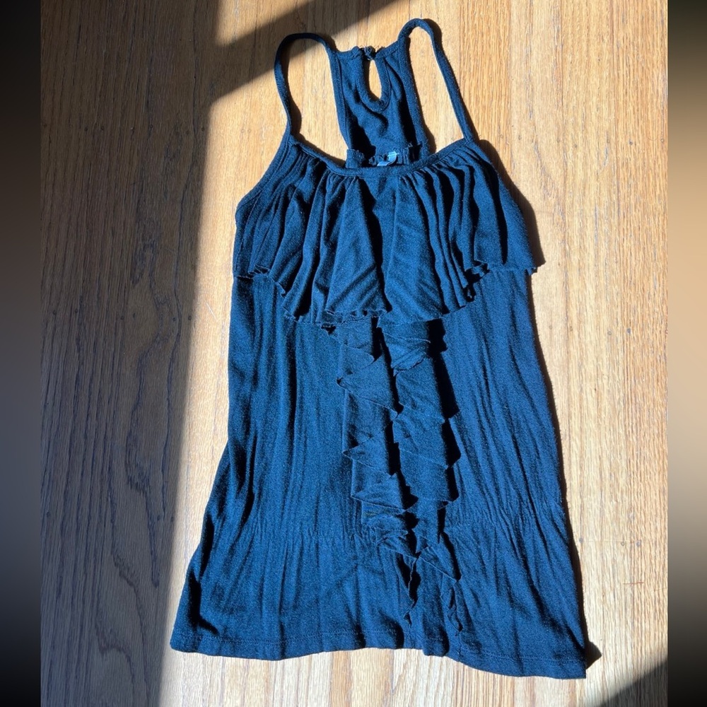 Charlotte Russe Black Ruffle Top